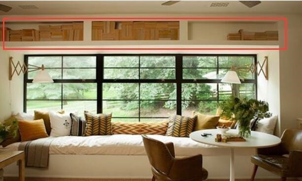 承重墙|头回见飘窗顶部打一排壁龛,不影响大小还能收纳,有点意思!