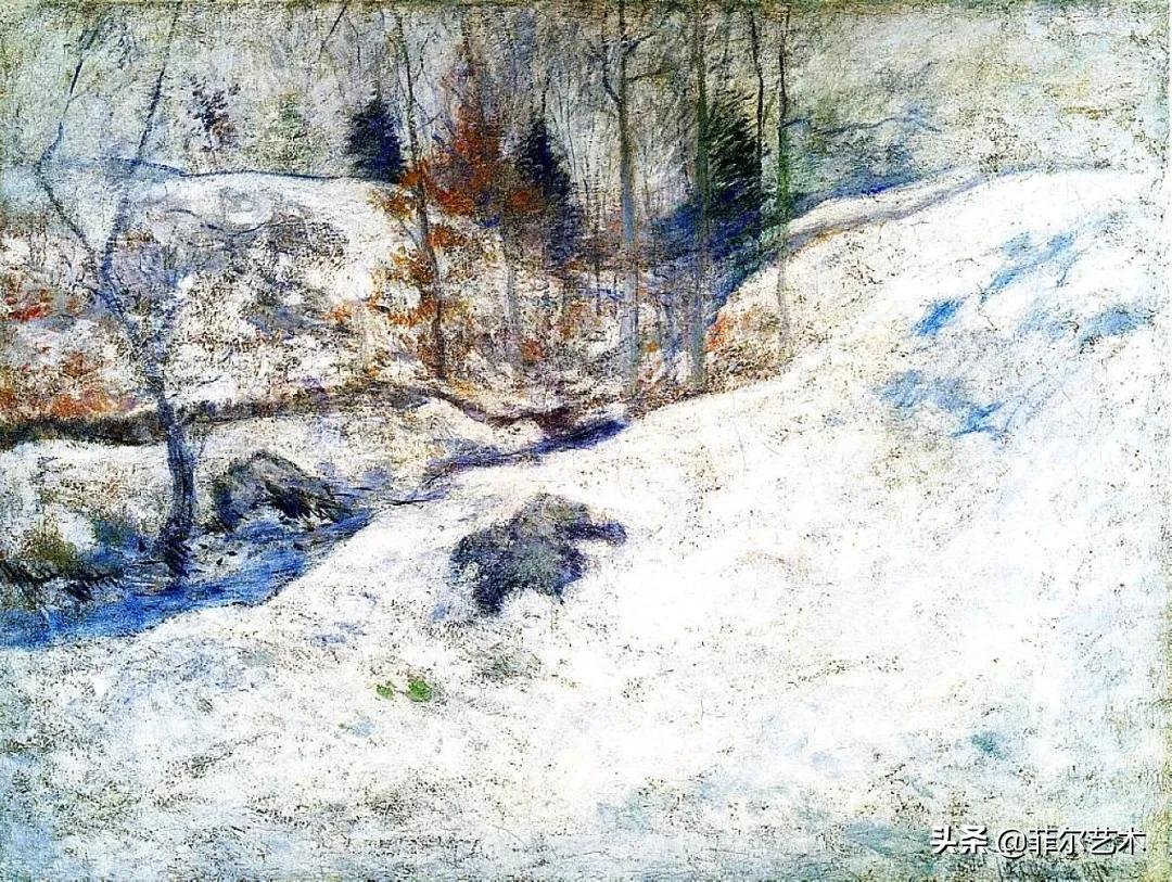 构图#这幅油画作品有着独特精致的构图,以及柔美优雅并带有诗意的风景