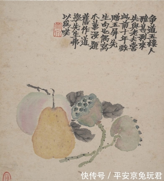 消夏图#可可爱爱,金农图中的生动趣味,这是个有趣的老头