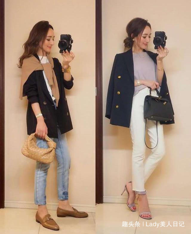 大长腿 仅158高、两个孩子的辣妈,她的轻熟风穿搭,才值得中年女人借鉴