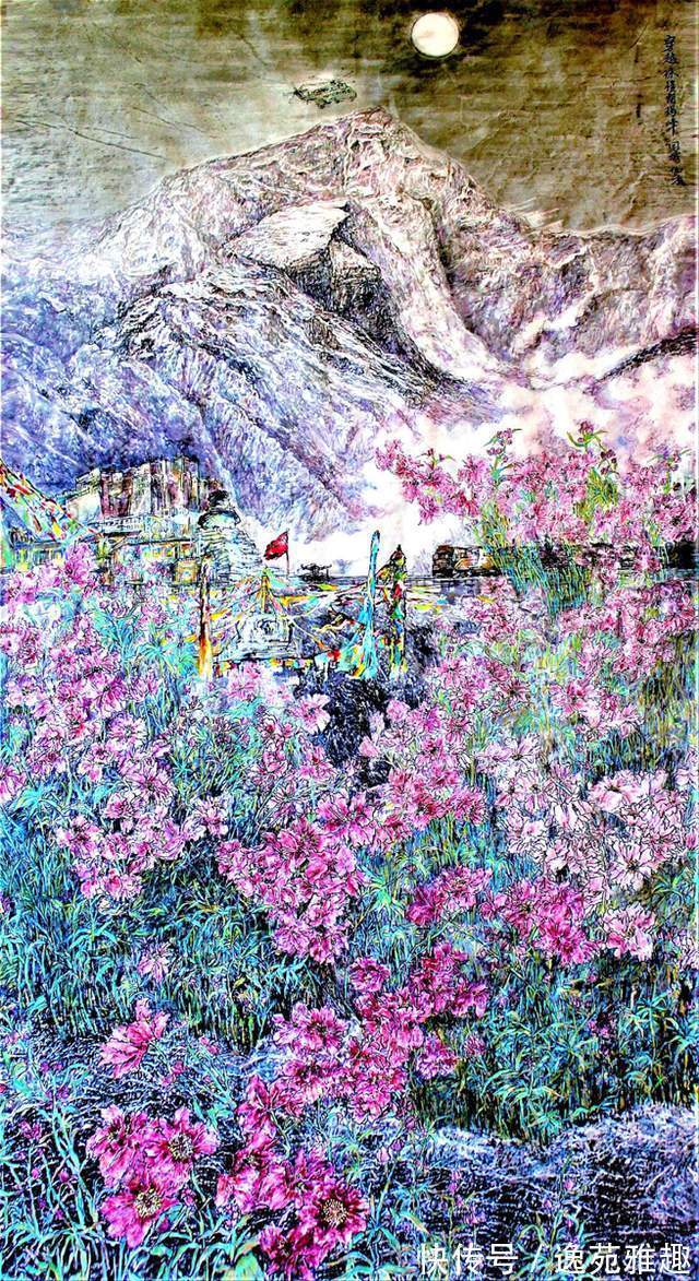 纸本设色#「画作欣赏」岁华绘花又绘鸟,时光爱鸟更爱人,余国城画作欣赏