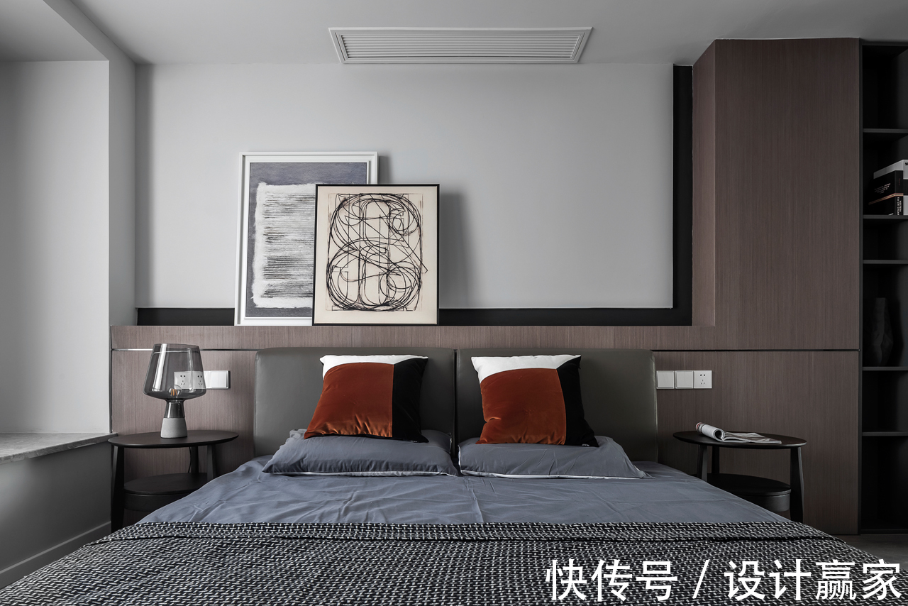 客餐厅|132㎡现代黑白灰，素雅极简的美学空间，冷暖色搭配恰到好处