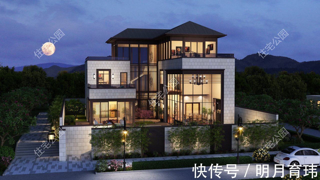 住宅|这8套别墅图纸火了，第2套中式小院造价仅30万，第6套点赞50万
