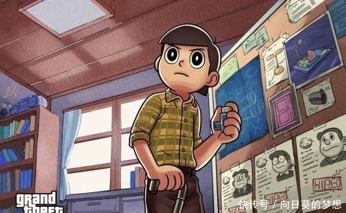 比基尼|哆啦A梦中主角们变成“黑帮大佬”，静香穿比基尼，小夫变成老大