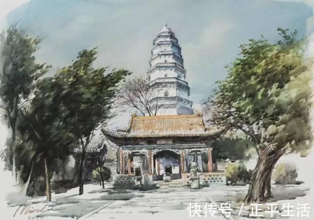 旅美$旅美水彩艺术家李民笔下的中国风景画！他用艺术诠释“家”的味道