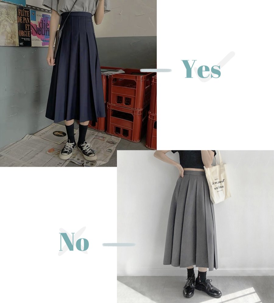 百褶裙|半身裙要怎么选，才能遮肉显瘦不显胯？