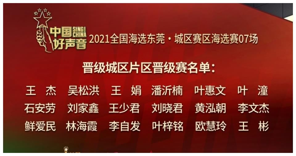 赛事回顾丨2021《中国好声音》城区赛区海选赛06-07场晋级名单