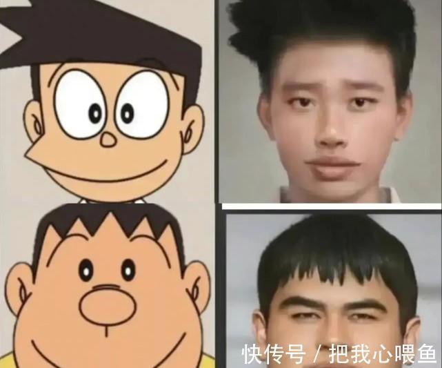 哆啦当哆啦A梦被真人化后,小夫的还原度较高,哆啦美和哆啦A梦脸大