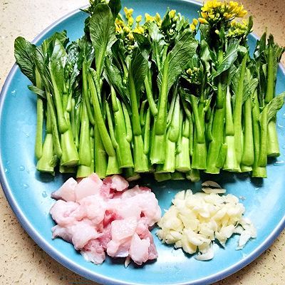 鸡精调|猪油渣炒菜心