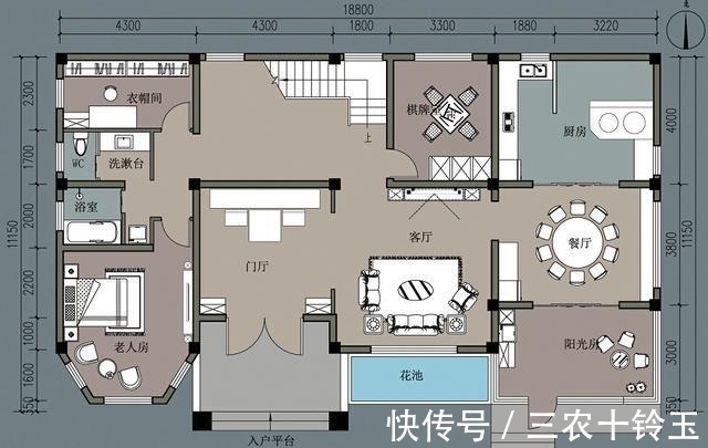 影视剧|农村自建二层别墅, 面宽18.8米, 厨房建室外, 主体宽敞, 堪称经典