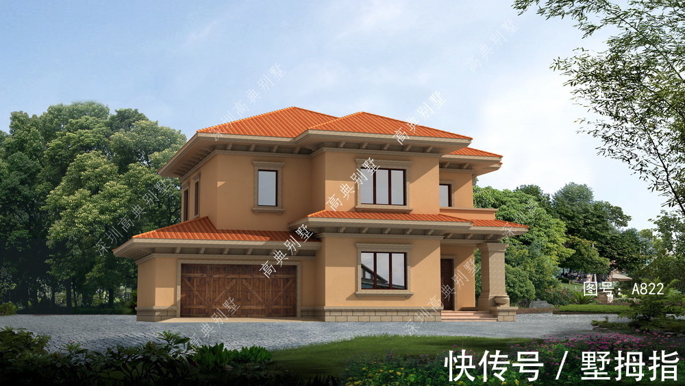 立体感|实用的欧式别墅,造型独特时尚,充满立体感和空间感。