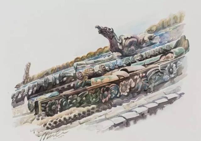 拴马石|旅美水彩艺术家李民笔下的中国风景画!他用艺术诠释“家”的味道