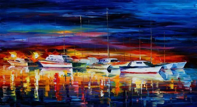 leonidafremov&现代印象以色列画家leonid afremov调色刀创作的缤纷炫丽油画