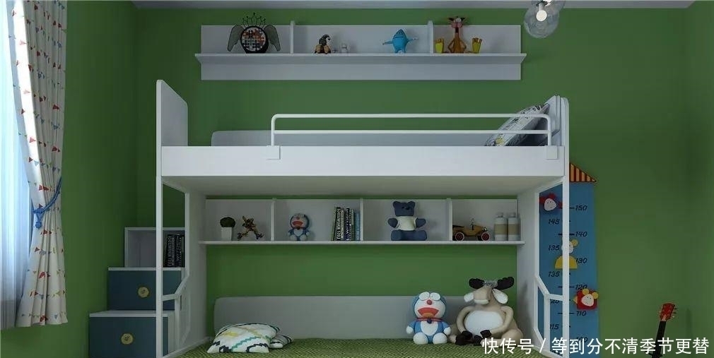 小公主|上下床衣柜电脑桌一体设计，非常节约小户型家庭空间