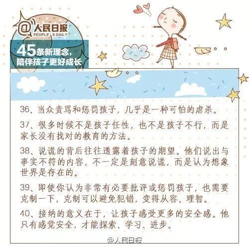 【家长课堂】人民日报：45条陪伴孩子的新理念，值得收藏！