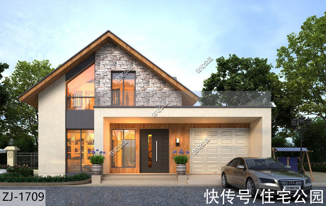 设计|3室2厅带车库露台,这样的农村小户型设计,备受大家的欢迎