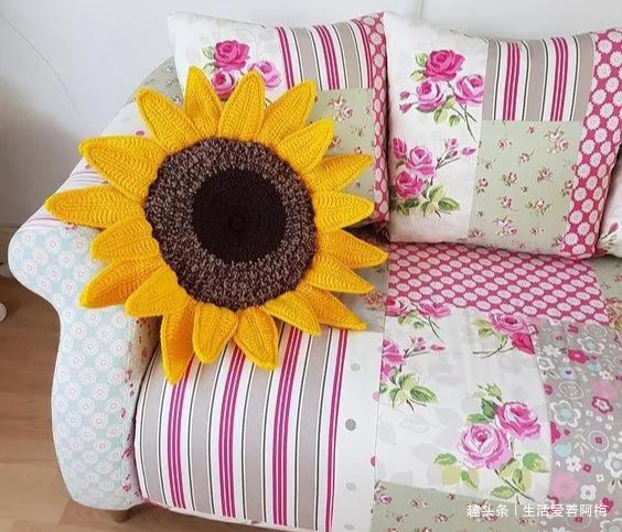 毛线钩针编织向日葵合集,DIY手工编织附图解教程
