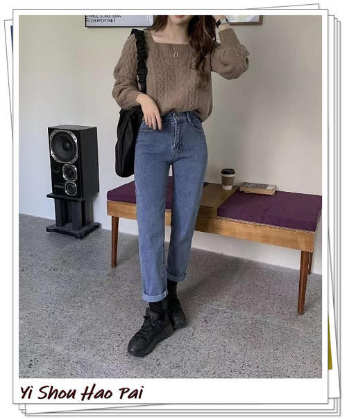 简单经典,休闲时尚!牛仔裤+针织衫的20种流行轻熟搭配示例