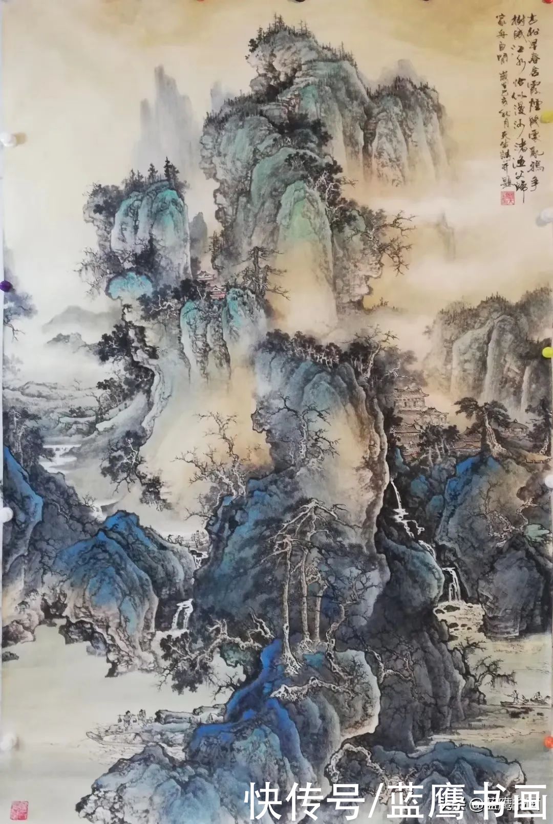 醉意|杨天佑仿古山水画与题诗欣赏：不负好时节，醉意踏歌行