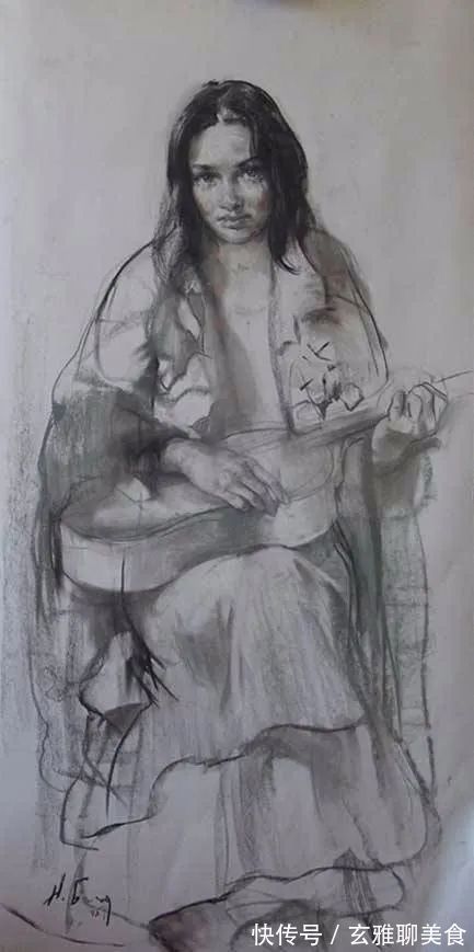 尼古拉&俄罗斯绘画大师级的素描和油画,恰到好处的美