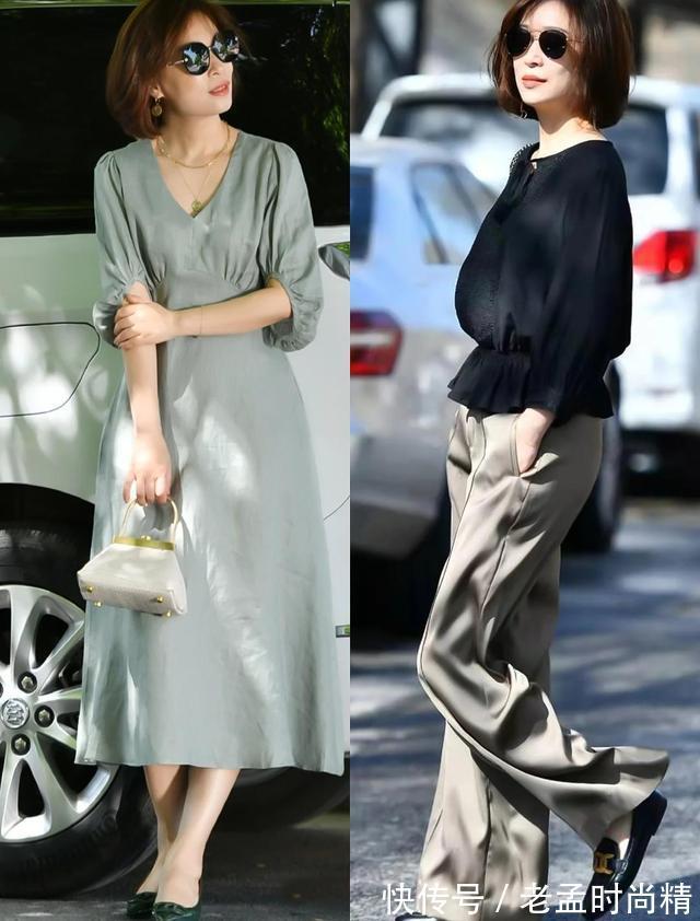裤长 阔腿裤过时了,今年秋季流行“拖地裤”,五六十岁的女人穿好美