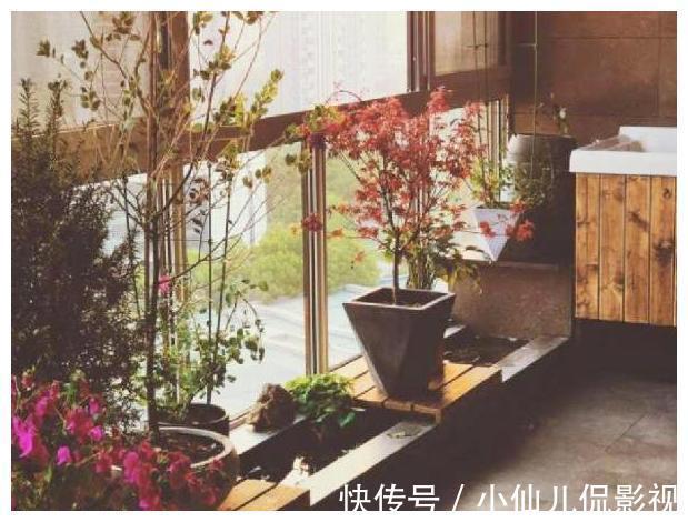阳台|阳台进行一个小改动，秒变“休闲小花园”，有鱼有花，好看极了