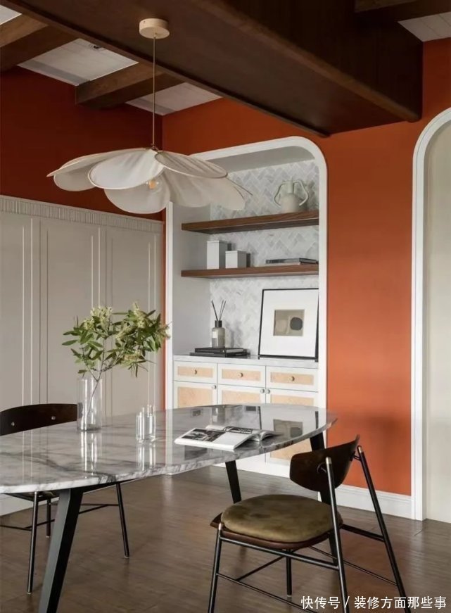 卫生间|看腻了日式北欧,来看看她家113㎡脏橘+墨绿的东南亚风吧