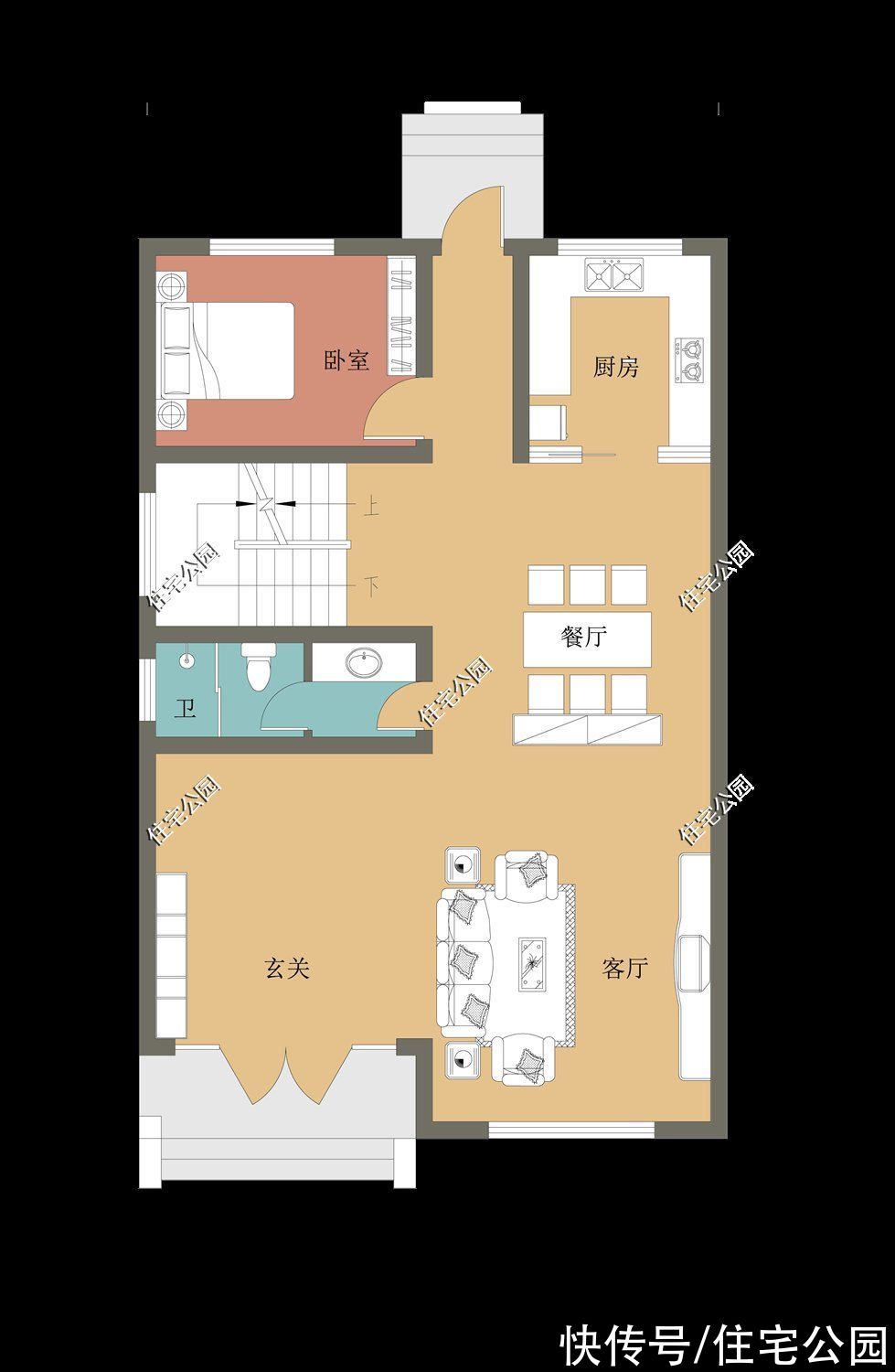 休闲室|占地只要100多平,农村盖房选这10套,又美观又省钱