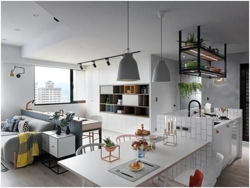 主卧|这套88平小户型北欧风，全开放式就算了，书房竟然在厨房旁边！