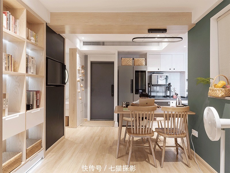 主卧室|50㎡学区房改造，清新自然，灵活通透，小户型也能拥有自在生活！
