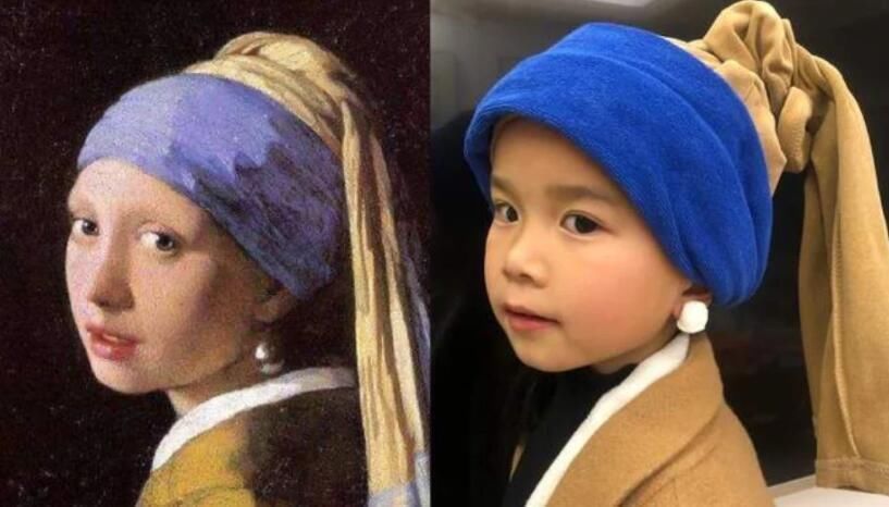 非常有趣的世界名画模仿照,哪一个模仿得最像,他是梵高本高吧?