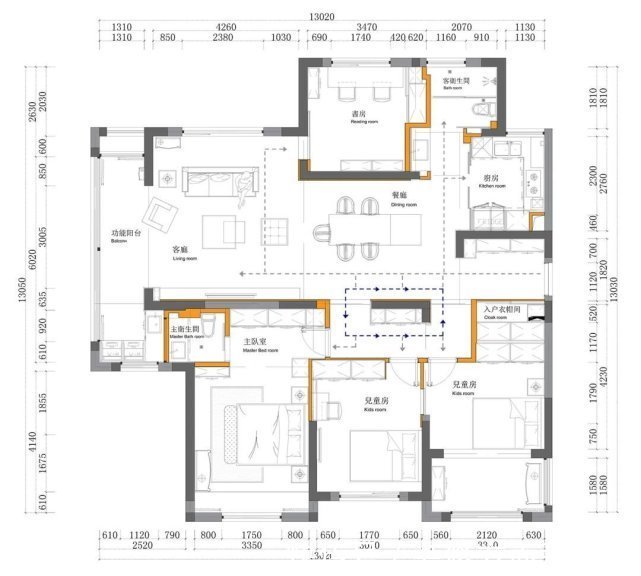 全屋|164m2现代简约全屋简洁大方，有质感！