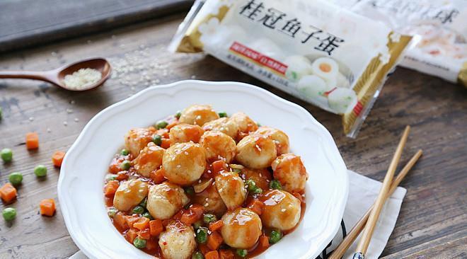 家常开胃菜，茄汁海鲜丸子，做法简单，美味下饭，今晚米饭不够吃