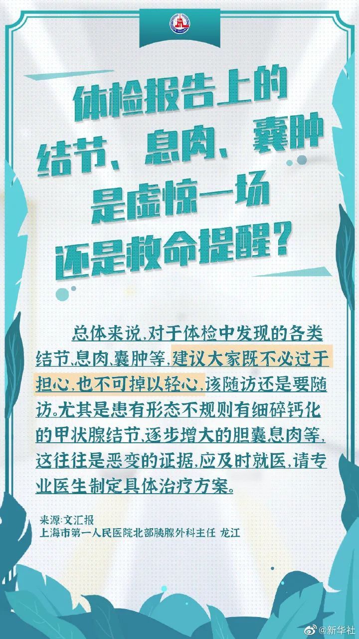 健康素养|【我为群众办实事】公众健康素养大提升｜体检报告上的结节息肉都是啥？
