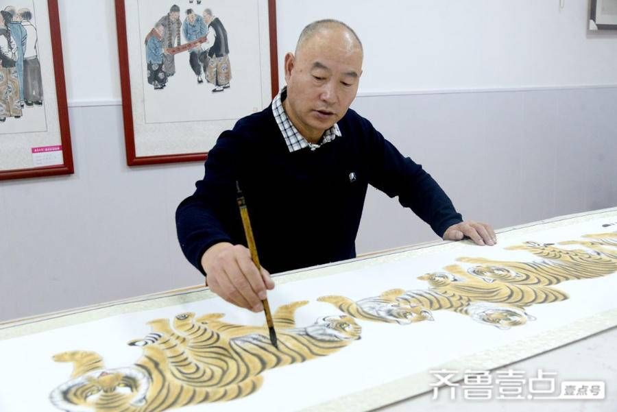 国画#画家王银祥绘就50米百虎图长卷 助力冬奥会