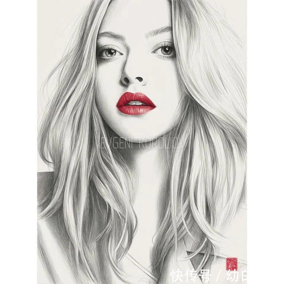 手绘$总被怼素描画得像头盔,瞧她用自动铅笔画,笔笔都是功力,厉害了!