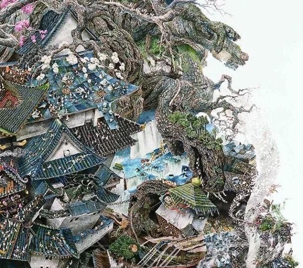 幅画!一幅画画了3年,细到要用放大镜,他把钢笔画玩到了极致