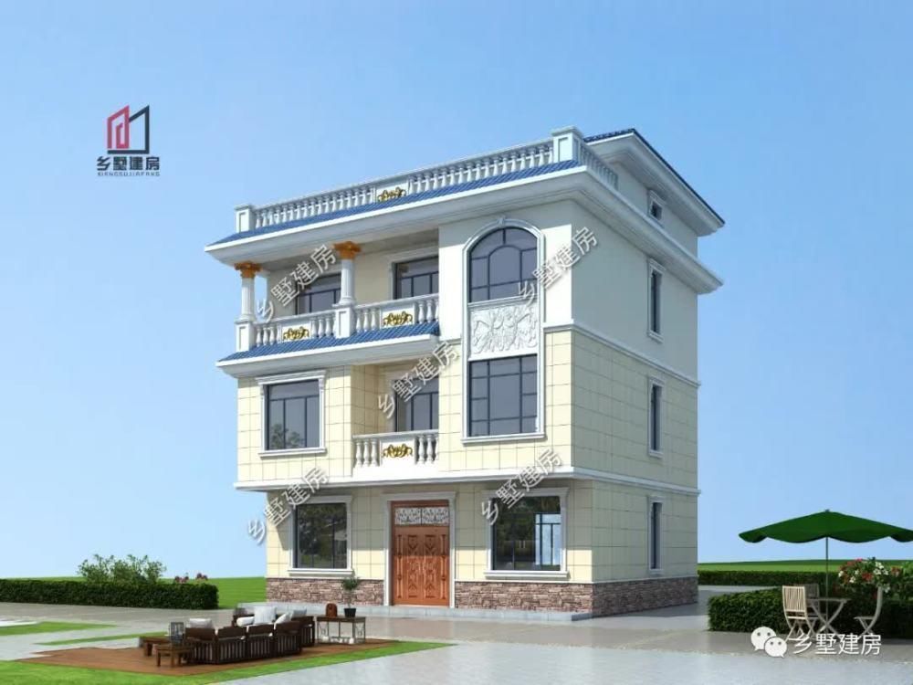 农村|农村四层别墅设计,大露台+娱乐室,占地10X8米年轻人也喜欢
