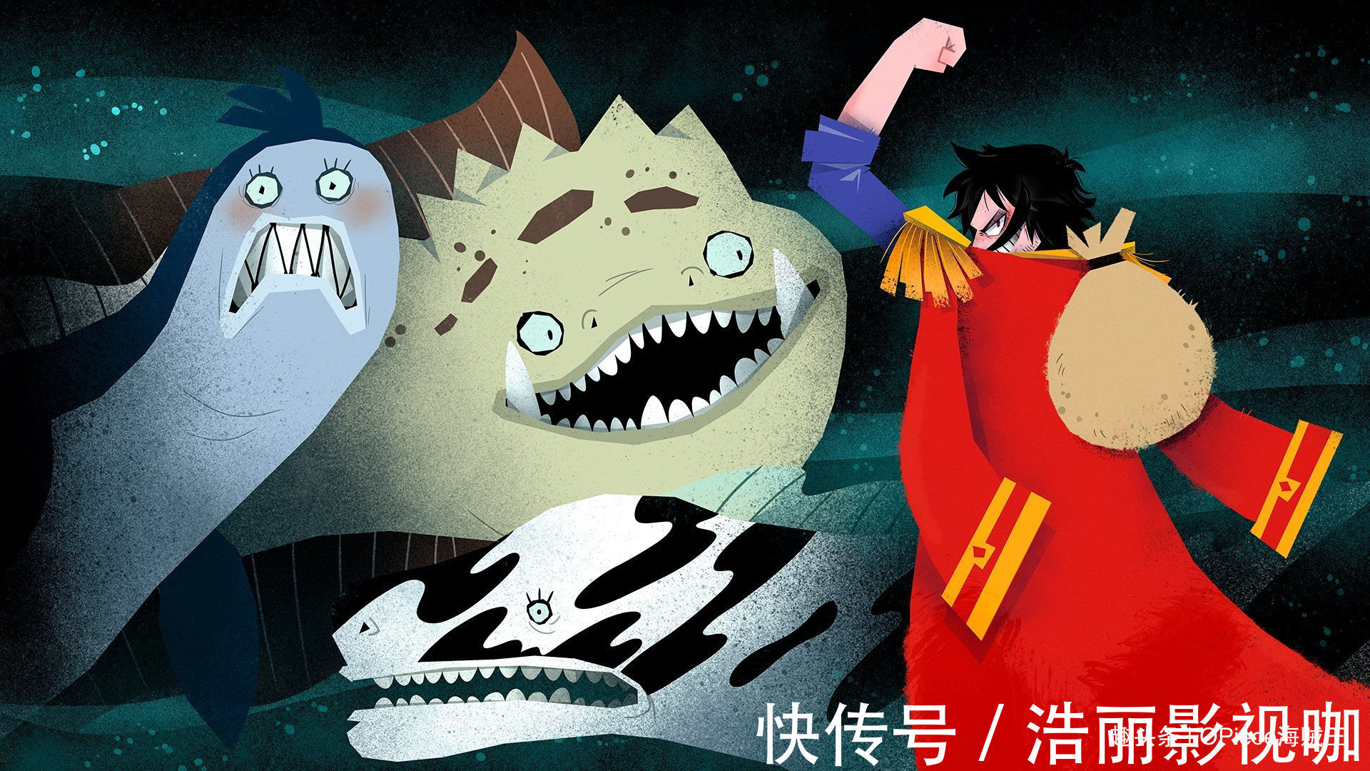 白胡子|海贼王暗黑童话风壁纸大妈姿势很妖娆，红发满身箭矢笑容满面！
