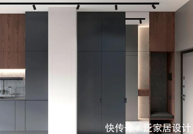 客厅|65㎡精致一居室公寓,灰色调高级到爆炸