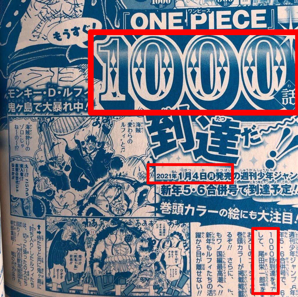 海米|海贼王：1000话明年1月4号更新，国内海米，今年就能看到