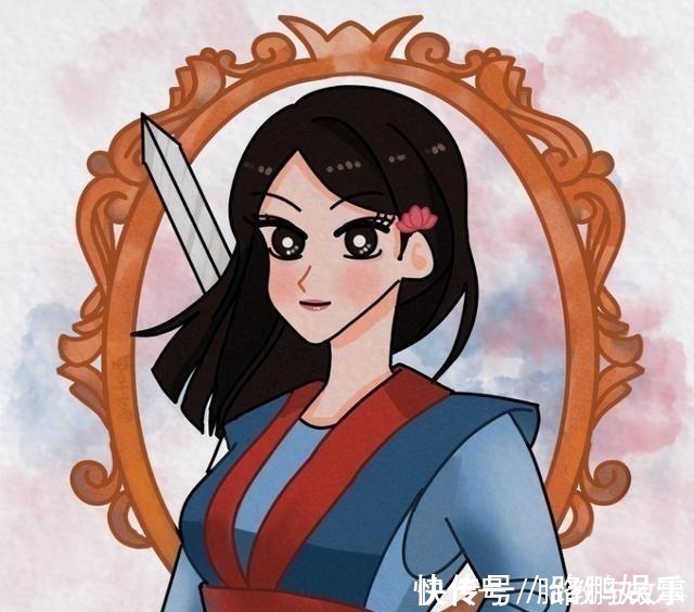 木兰|当迪士尼公主变成蜡笔小新画风,艾莎女王太可爱,最帅的当属木兰