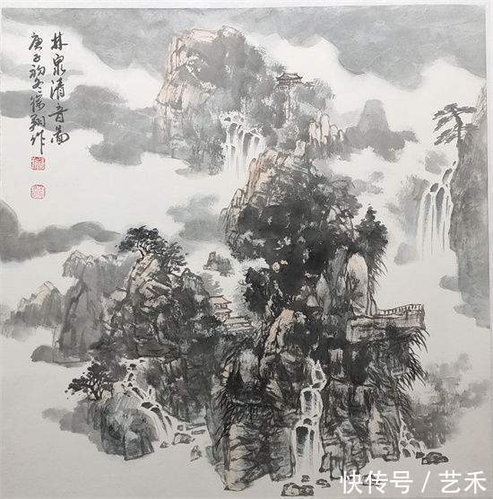 山水画#潋华清辉 墨色成画——著名山水画家徐祥作品赏析