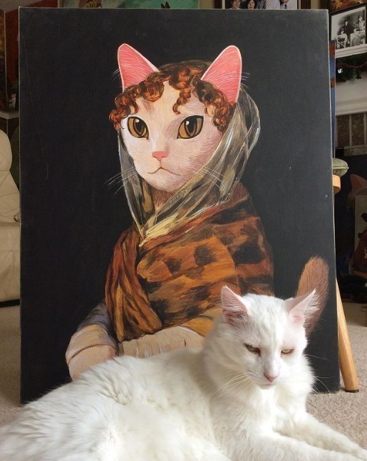 猫咪#艺术家笔下的猫咪“入侵”世界名画,萌到让人尖叫!