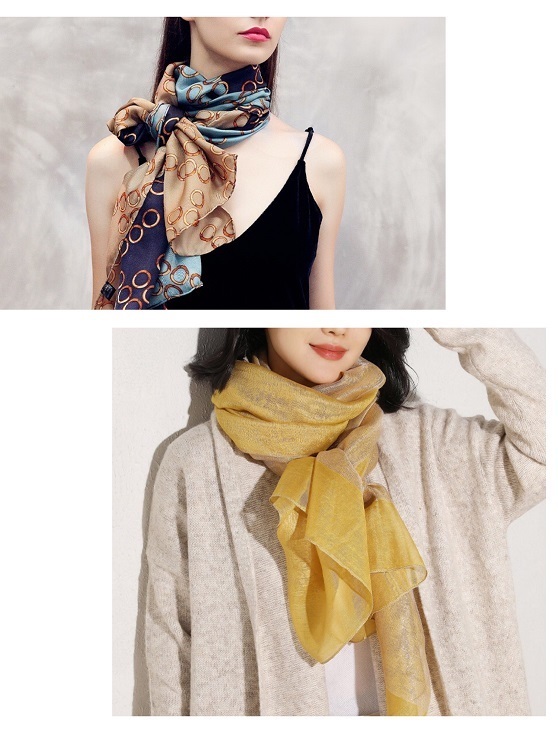 既优雅又简单的长丝巾,让你充满自信