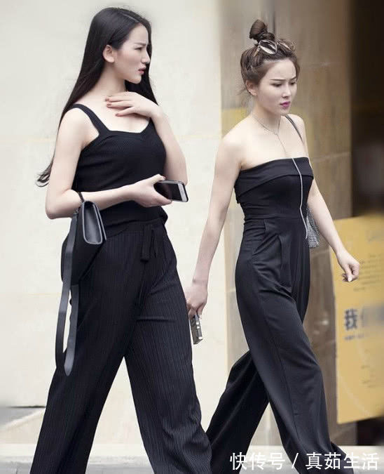小蛮腰|街拍：长发美女的红色穿搭真性感，长相靓丽，气质优雅