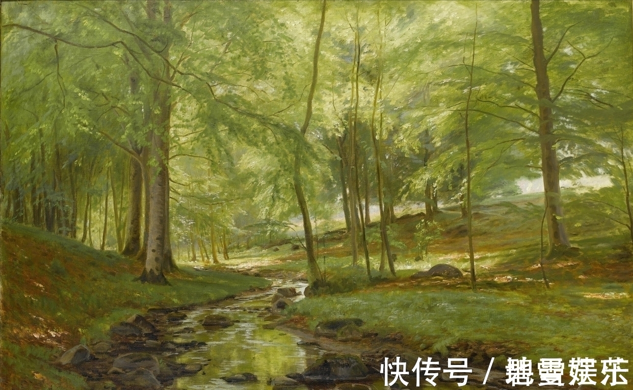 绘画$他画的森林会呼吸,彼得·莫克·蒙森德Peder Mork Monsted油画欣赏