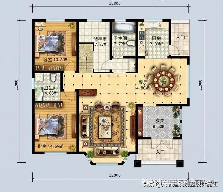 简欧风格|四川绵阳二层简欧风格别墅造价30万 农村小洋房设计图纸施工队