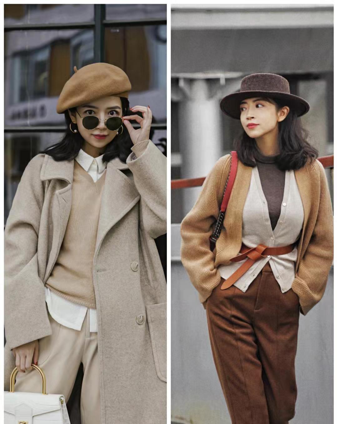 棕黄色 秋冬穿“棕色”能有多美?瞧三木博主的气质搭配,照着穿就很美