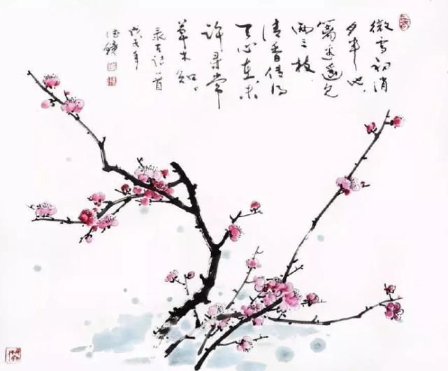 欣赏$春江水暖鸭先知——老画家邱德镜笔下的花鸟小品画欣赏